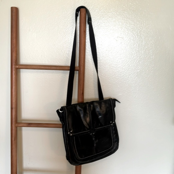 The Sak Ventura Leather Convertible Backpack Messenger Black - Picture 1 of 5